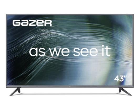 Gazer LED LCD TV 43(3840x2160) IPS LED, 400cd/m2, USB, HDMI, RCA, CI+ slot, RJ45, miniYPBPR, Multimedia player, Optical, Smart 2+16Gb, DVB-T2/C/S2, 8