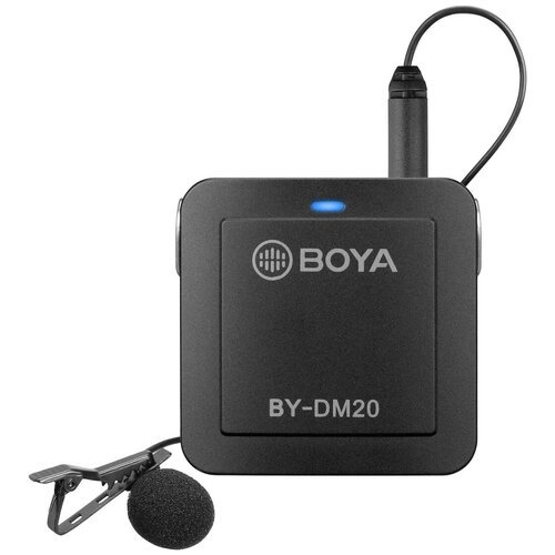 Микрофон Boya BY-DM20, мобильный, двухканальный, с функцией мониторинга и раздельным контролем уровня громкости. USB/Lightning/USB-C, 45Гц-20КГц, 0-30дБ