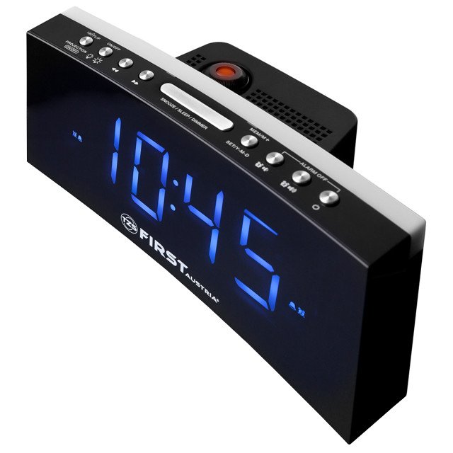 радиочасы FIRST 2420-4 Black с будильником и проекцией