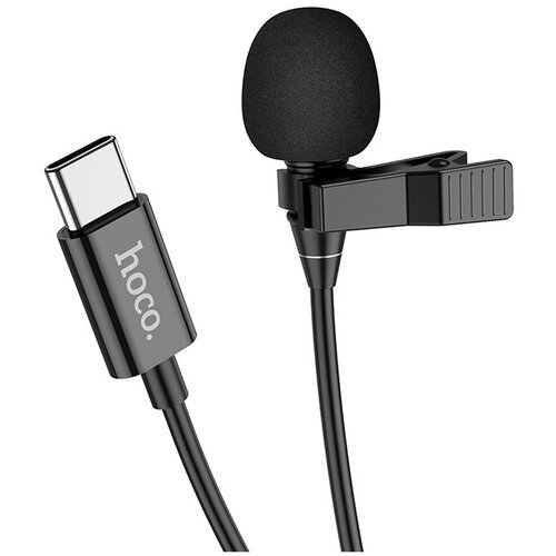 Проводной петличный микрофон Hoco L14 Lavalier, USB Type-C, 2м, черный
