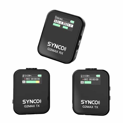 Synco G2(A2) Max black беспроводная микрофонная система 2,4 ггц (2 передатчика с памятью)