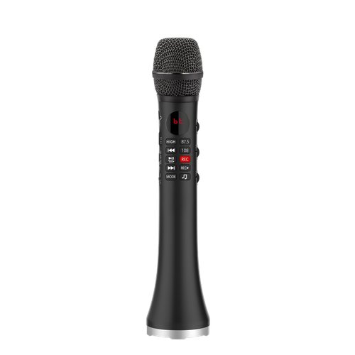 Караоке микрофон L-1098DSP 30W, беспроводной, Bluetooth, микрофон-колонка, для вокала, караоке, презентаций, черный