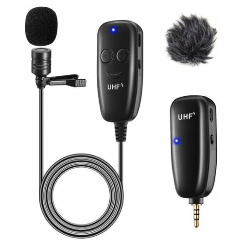 Беспроводной петличный микрофон TM8 UHF X016 с ветрозащитой