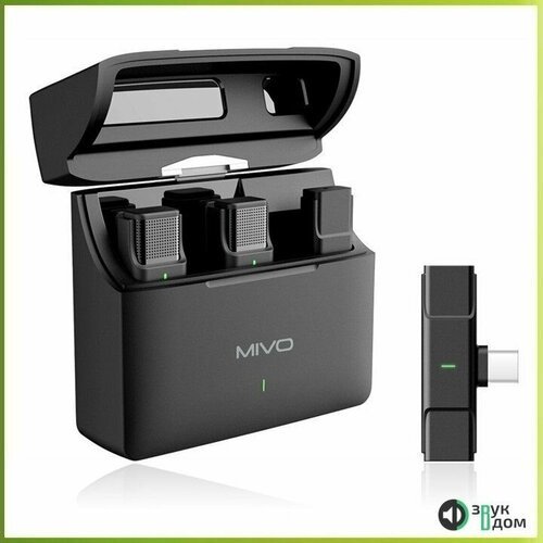 MIVO MK-620T - два беспроводных микрофона/один приемник, Type-C, 2.4ГГц, шумоподавление, кейс для зарядки